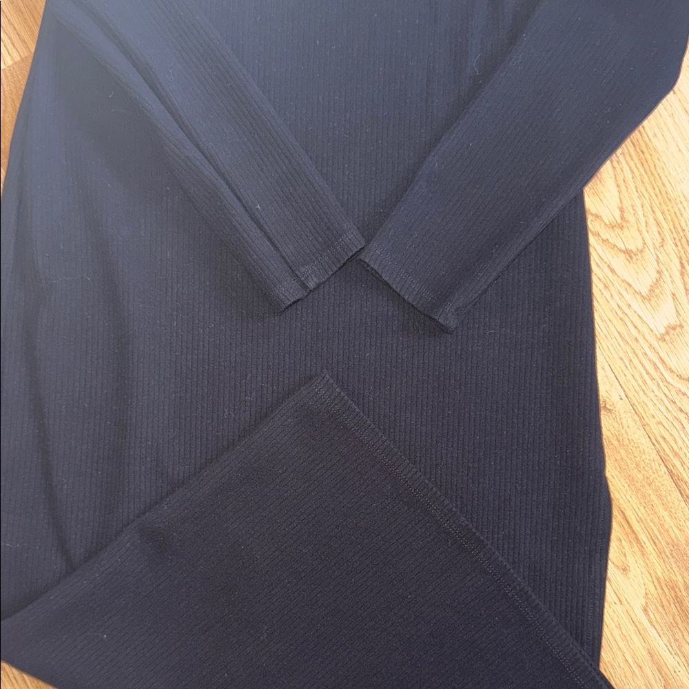 Lovers + Friends Black Long Sleeve MIDI Dress Bodycon Pencil Sweetheart LBD - Picture 3 of 5